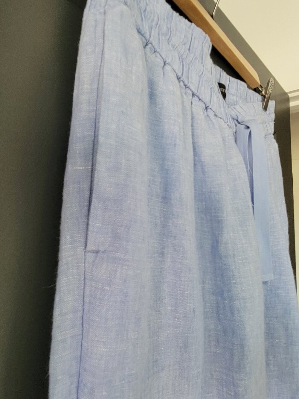 J.Crew french blue wide leg 100% linen pull on pants - Picture 6 of 7